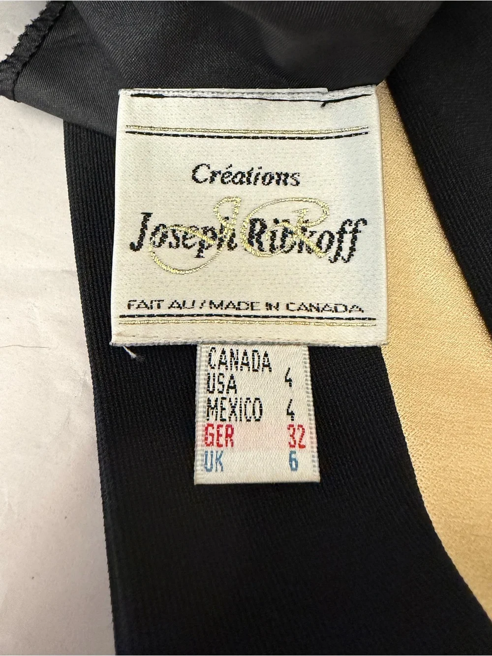 Joseph Ribkoff Vintage 1990’s Black Mini Dress metallic gold Accents bodycon